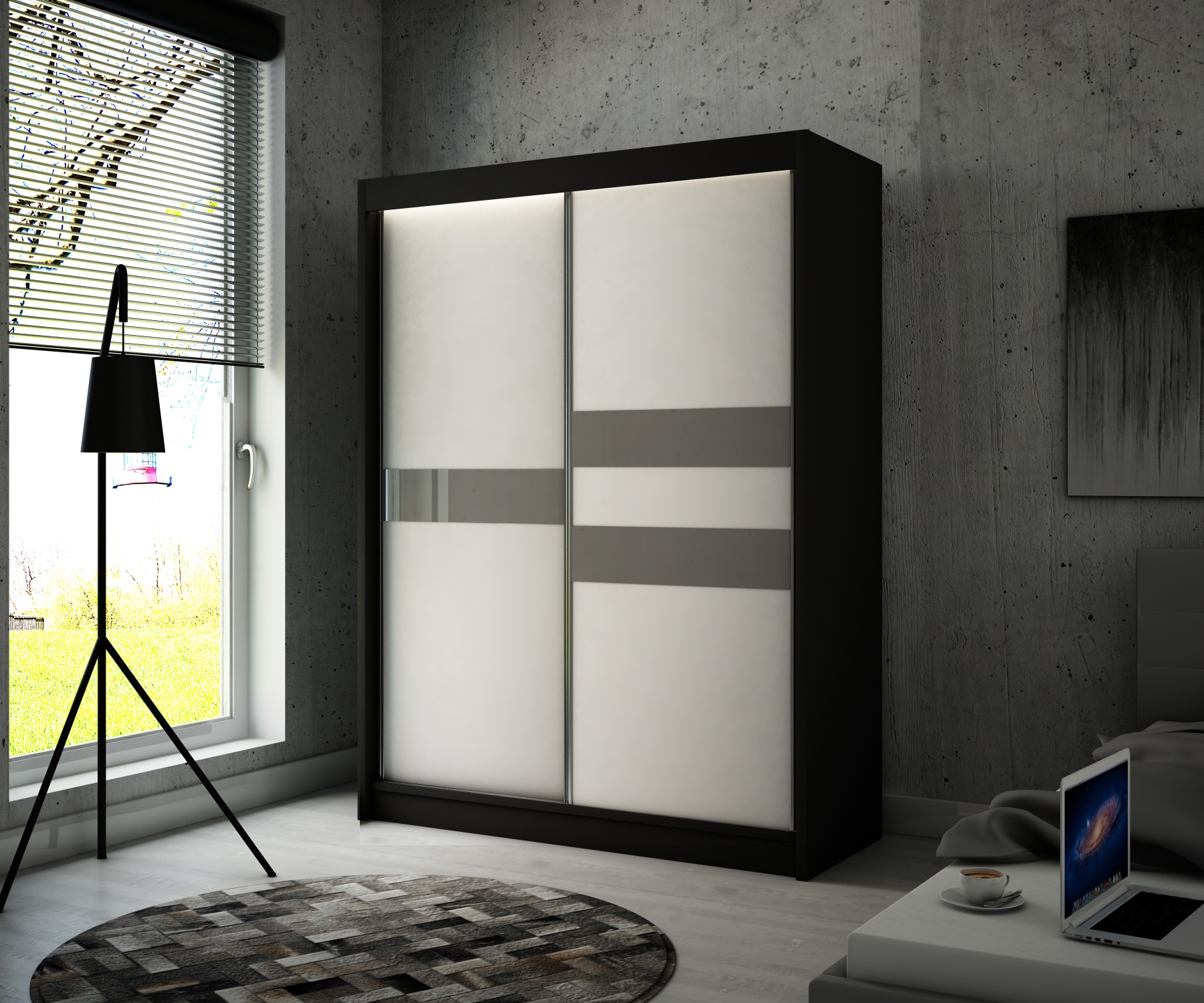 ARROW Czarny + szary lacobel blank